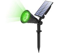 Solar Landscape Lights, 4 LED Solar Spotlights Waterproof Outdoor Solar Spotlight 2-in-1 Multi Use Outdoor Wall Lights, Decorative Lights for Outdoor, Garden, Lawn, Pathway, Party & Christma (Green)