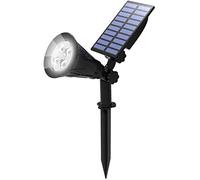 Solar Landscape Lights, 4 LED Solar Spotlights Waterproof Outdoor Solar Spotlight 2-in-1 Multi Use Outdoor Wall Lights, Decorative Lights for Outdoor, Garden, Lawn, Pathway, Party & Christma (White)