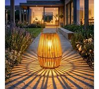 Solar Lantern for Outside, Woven Rattan Outdoor Lantern, IP65 Waterproof Garden Decorations Outdoor Light, Hanging Solar Light for Outside Patio Balcony , Garden Gifts for Women Mum