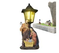 Solar Lantern | Jesus Nativity Solar Garden Lantern - Nativity Scene Ambient Lighting, Outside Decorations Garden Decor for Porch Patio Pathway