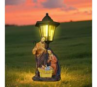 Solar Lantern - Jesus Solar Power Lanterns for Outside,Waterproof Yard Lights Statue Nativity Scene Outside Decorations for Pathway Porch Patio Garden Christmas
