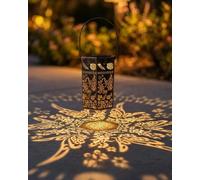 Solar Lantern, Metal Solar Lanterns Garden Ornaments Outdoor, Butterfly Waterproof LED Light Garden Hanging Lights, Gift for Mum