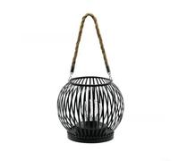 Solar Lantern Outdoor Garden Iron Stripe Light 30cm(Black striped lights)