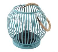Solar Lantern Outdoor Garden Iron Stripe Light 30cm(Blue striped lights)