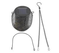 Solar Lantern Outdoor Hanging Solar Light with Handle and Chain, Butterfly Pattern LED Solar Powered Lantern for Yard Patio Garden Decoration, Warm Light Table