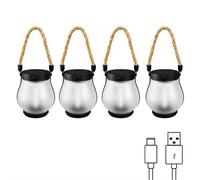 Solar Lantern Outdoor Lights, Dancing Flame Solar Lantern Outdoor Lights, 100% Waterproof & Weatherproof, Rope Flame Lamp for Garden Yard Decorations, Actually Brightens Your Space (4pcs)