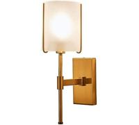 Solar Lantern Outdoor Lights,Wall Light Bedroom Bedside Lighting Wall Lights Modern Simplicity Brass Fixture with Cylindrical Frost Glass Shade Wall Sconce for Living Room Reading Restaurant