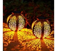Solar Lantern, OxyLED Solar Lanterns for Outside 2 Pack Lamps Hanging Lantern IP44 Waterproof LED Solar Decorative Landscape Lighting for Patio Backyard Pathway (Warmwhite)