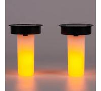 Solar-Lantern Waterproof Flame-Lights Replacement Top - Solar Outdoor Flame Atmosphere Decorative Candle Lighting for Garden Patio Camping Halloween Christmas Party (2pack) (3.3 Flame)