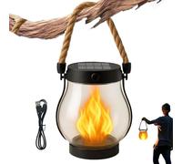 Solar Lantern, Waterproof Solar Lanterns Outdoor with Flickering Flame Effect, USB Charging, Halloween Decoration for Haunted House, Garden, Balcony, Yard, Porch, Backyard and Gauze