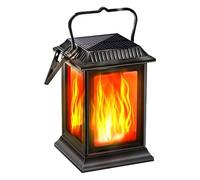 Solar Lantern with Dancing Flame - Flickering Flame, Decorative Hanging Lamp | Long Lasting Solar Outdoor Lighting Camping Patio, Yard, Porch, Garden, Atmosphere
