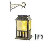 Solar Lanterns Battery Powered Lights, 1 Pack Hanging Solar Garden Lights Outdoor Waterproof Auto On Off for Yard Patio Lawn Table Fence Ornaments Halloween Christmas Decor