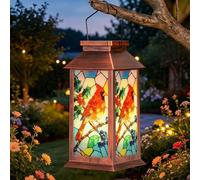 Solar Lanterns for Outside - OxyLED Solar Garden Lanterns Outdoor Lights Auto On/Off Waterproof IP44 Warm White LED Ideal for Patio, Pathway & Christmas Decor Cardinal