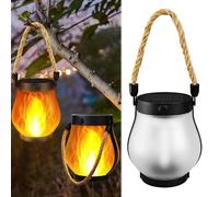 Solar Lanterns for Outside, Waterproof Flame Solar Lantern,1500 mAh,Rechargeable Lanterns for Outside,Halloween Ornaments, for Gardens, Terraces, Outdoor Areas, Balconies (1Pcs)