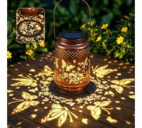 Solar Lanterns Light, Butterfly Solar Lanterns Outdoor Garden Ornaments, IP65 Waterproof Metal Hanging Lights for Patio, Yard, Ideal Butterfly Presents for Mother's Day, 1 Pack