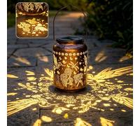 Solar Lanterns Light, Solar Lanterns Outdoor Garden Ornaments Hummingbird & Dragonfly, IP65 Waterproof Metal Hanging Lights for Patio, Yard, Ideal Presents for Mother's Day, 1 Pack
