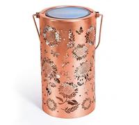 Solar Lanterns Outdoor, Colorful Sunflower Garden Decor with Butterfly Patterns, Solar Powered Pathway Lantern, Waterproof Hanging Light for Patio Yard
