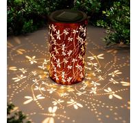 Solar Lanterns, Outdoor Hanging Lanterns, Dragonfly, Hollowed Metal Decorative Lantern, Waterproof LED Decorative Lantern for the Garden, Delicate Garden Decoration for Patio, Yard, Pathway, Landscape
