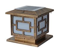 Solar Lanterns Outdoor Pillar Lamps High Brightness SMD LED Lighting Solar Pathway Lights with Pier Base Post Cap Lights Fits for 4x4 Or 6x6 Wooden Posts, Weathered Bronze Finish