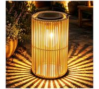Solar Lanterns Outdoor Waterproof - Brighter Hanging Solar Lantern Lights with 3000K Warm Glow, Decorative Solar Lights for Garden Patio Yard Pathway Tree Tabletop, Ideal Gifts (1pack, Cylindrical)