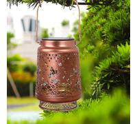 Solar Lanterns Outdoor Waterproof Hanging Butterfly Hummingbird Solar Lantern with Hollowed Out Design for Outside Garden Yard Patio Gifts for Women