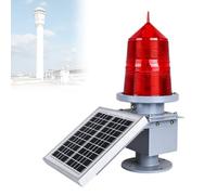 Solar LED Aircraft Safety Warning Light, Medium Intensity Aviation Obstruction Beacon with GPS Sync Flashing Strobe, 1600cd High Brightness Intelligent Signal Light