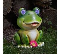 Solar LED Animal Ornaments Light Up Big Eye Blinking Owl Koala Frog Garden Decor