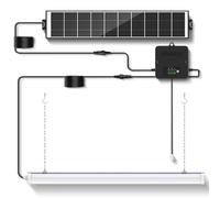 Solar LED Batten Light Indoor Outdoor, 2.5 ft 1500LM 6500K with Pull String for Shed, 3 Modes Including Dusk to Dawn, Power Display & Mode Indicator, IP65 Waterproof for Garage Shop Barn Chicken Coop