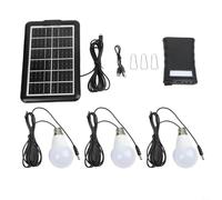 Solar LED Camping Lantern with 2.8m Cable, IPX6 Waterproof Hanging Light Bulb Kit, Portable Power Bank for Phone Charging, Outdoor Garden Lamp(Black)