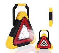 Solar LED Car Warning Light, 2000mAh Solar Powered Car Warning Triangles with 4 Lighting Modes, Waterproof USB Rechargeable Emergency Roadside Lights for Traffic Warnings Roadblocks Field Rescue