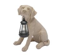 Solar LED Dog Statue Light,Waterproof Animal Decor, Ideal Garden Decorations, Garden Lights & Gifts for Dog Lovers, Perfect for Home, Lawn, Patio, Yard, Balcony Decoration (Labrador-Beige)