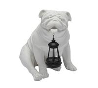 Solar LED Dog Statue Light,Waterproof Dog Decor, Ideal Garden Decorations, Garden Lights & Gifts for Dog Lovers, Perfect for Home, Lawn, Patio, Yard, Balcony Decoration (Boxer-White)