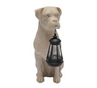 Solar LED Dog Statue Light,Waterproof Dog Decor, Ideal Garden Decorations, Garden Lights & Gifts for Dog Lovers, Perfect for Home, Lawn, Patio, Yard, Balcony Decoration (Bulldog-Beige)