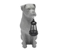 Solar LED Dog Statue Light,Waterproof Dog Decor, Ideal Garden Decorations, Garden Lights & Gifts for Dog Lovers, Perfect for Home, Lawn, Patio, Yard, Balcony Decoration (Bulldog-Grey)