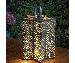 Solar LED Garden Lantern Hanging Light Up Star Lamp Outdoor Lighting Large 30cm