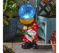Solar LED Garden Ornament Light Up Gnome Colour Changing Wizard Outdoor Large