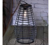 Solar LED Grey Venus Rattan Style Filament Hanging Outdoor Garden Table Lantern [EEK: A]