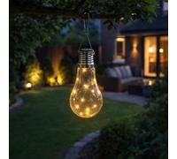 Solar LED Hanging Bulb Garden Light - Clear Outdoor Pendant