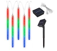 Maclean MCE411 LED Solar Fairy Lights String 144 LED RGB Battery IP44 Icicle Christmas Tree