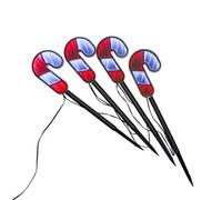 Solar Led Infinity Candy Cane Garden Stake Lights Set Of 4