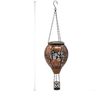 Solar LED Iron Lantern 51cm Hanging Garden Light | Sturdy iron build, rust-resistant finish, elegant vintage look, 51cm height, outdoor use