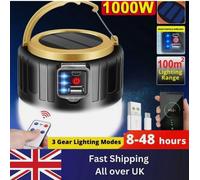 Solar Led Lantern Torch Lamp Camping Tent Light Usb Rechargeable Outdoor Hiking