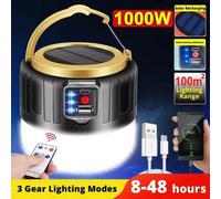 Solar Led Lantern Torch Lamp Camping Tent Light Usb Rechargeable Outdoor Hiking