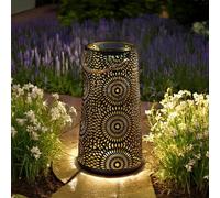 Solar LED Lantern XLarge Hanging Garden Light Outdoor Lighting Rope 29cm Metal