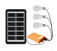 Solar Led Light Lantern With 2.8m Cable For Camping Hanging Lamp Outdoor Waterproof Ipx6 Three Bulb Connection System Black(Orange)