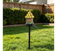 Solar LED Mushroom House Statue Decor Lamp Waterproof Ground Insert Lamp
