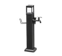 Solar LED Outdoor Water Column, Stainless Steel Freestanding Garden Faucet for Patio and Yard