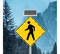 Solar LED Pedestrian Crossing Signal, 24in Flashing Traffic Light, Sturdy Rustproof Aluminum, IP65 Waterproof, Safe Pedestrian Alert System