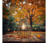 Smart Solar Maris Rattan Solar Powered LED Lantern - Slate, Size 27cm