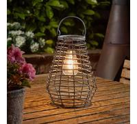 Smart Solar Maris Rattan Solar Powered LED Lantern - Slate